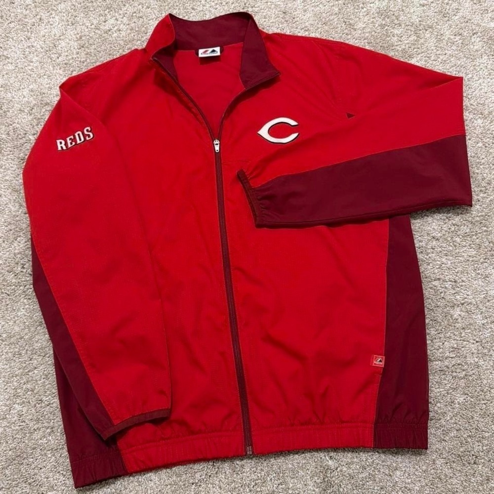Majestic Cincinnati Reds Full‎ Zip Jacket | Red | Large